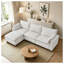 Canapé modulaire en L 108,5 po avec repose-pieds mobile et repose-pieds en chenille beige-847731510-847731508