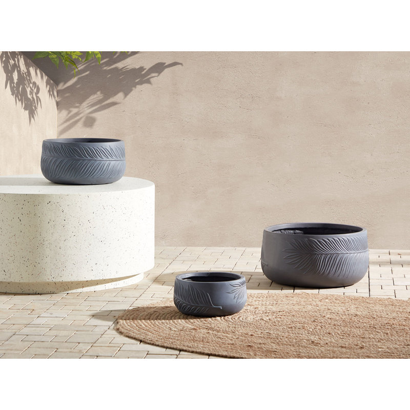 Aneyah Pot Planter, Grey, 14cm H x 25cm W x 25cm D