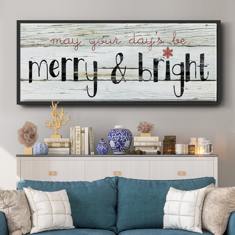 Merry & Bright- Framed Canvas, 20" H x 50" W