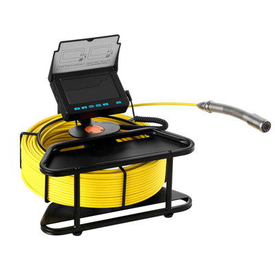 Sewer Camera, 164 ft/50m, Self-Levelling Drain Inspection Camera with 4.3" 1080P HD Screen, IP68 Waterproof Snake Plumbing Cameras with Lights - 12 LEDs & 16GB Card for Sewer Line Duct Pipe