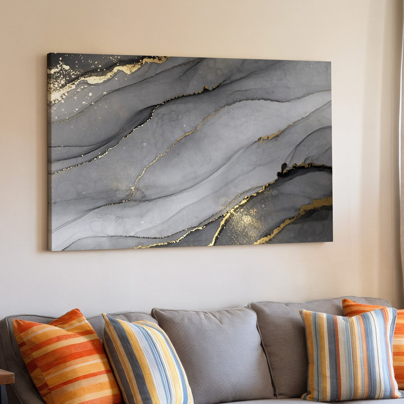Toile sur fond texturé présentant une surface grise douce et discrète avec art mural Variations subtiles dans les tons ornés d'art sur toile délicat