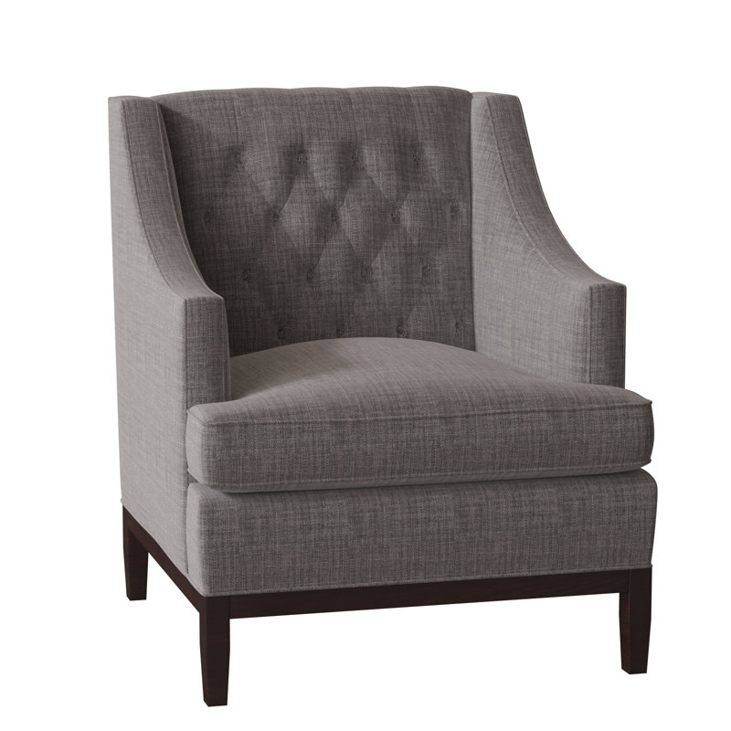 Fauteuil Carmel, Gris, Noyer noir