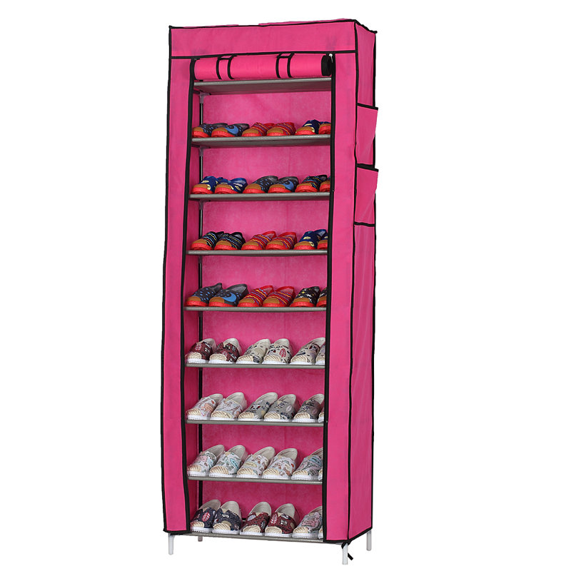 30 Pair Shoe Storage Cabinet, Rose Red