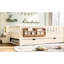 Lit double beige en bois de pin avec lit gigogne pour un sommeil confortable-129990047-129990050
