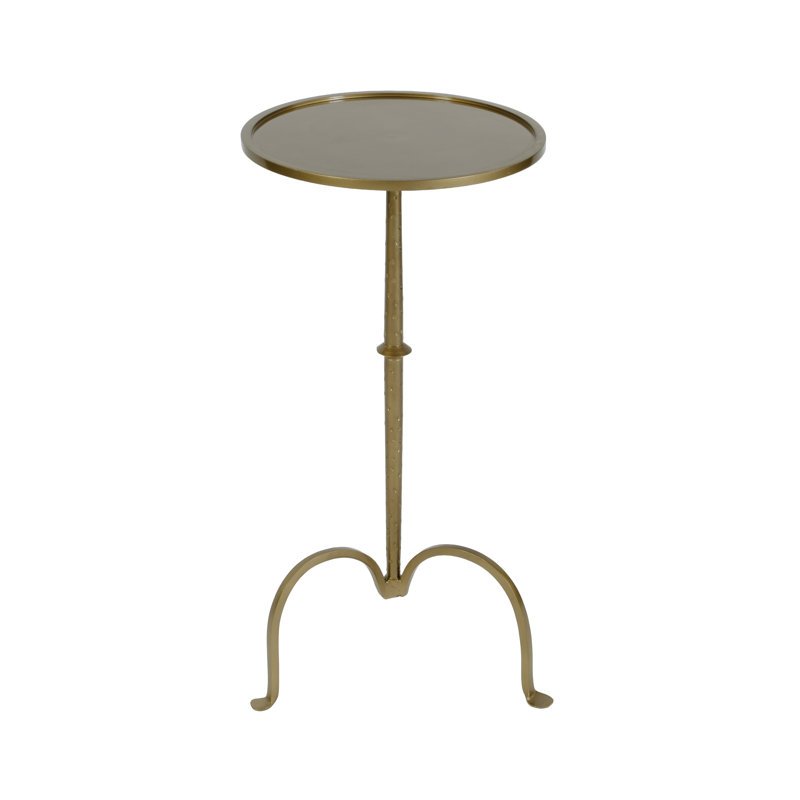Founders Griege Iron Pedestal Side Table, Antique Gold