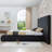 Everly Quinn Avalon Velvet Upholstered Platform Bed With Wings.-1515282258-1515282260
