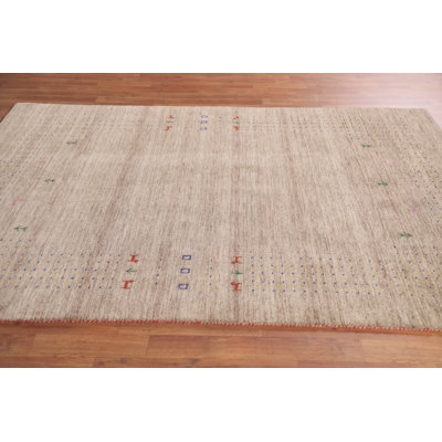 Brown Tribal Gabbeh Indian Area Rug 5x8