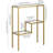 Modern Brass Rectangular Console Table For Entryway, Living Room, Or Hallway Accent