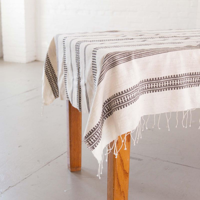 Aden Cotton Tablecloth, Gray