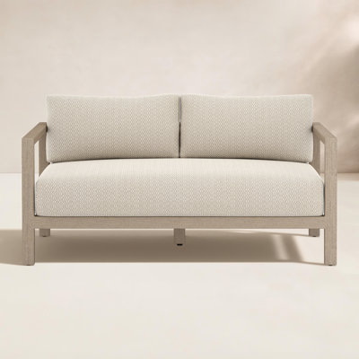 Cavani 59.75'' Wide Teak Loveseat with Cushions