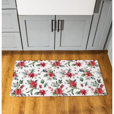 Tapis anti-fatigue VivaStyle Poinsettia Bliss, 40 po x 20 po