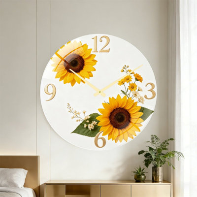 Horloge murale tournesol (1) - horloge murale 24 po