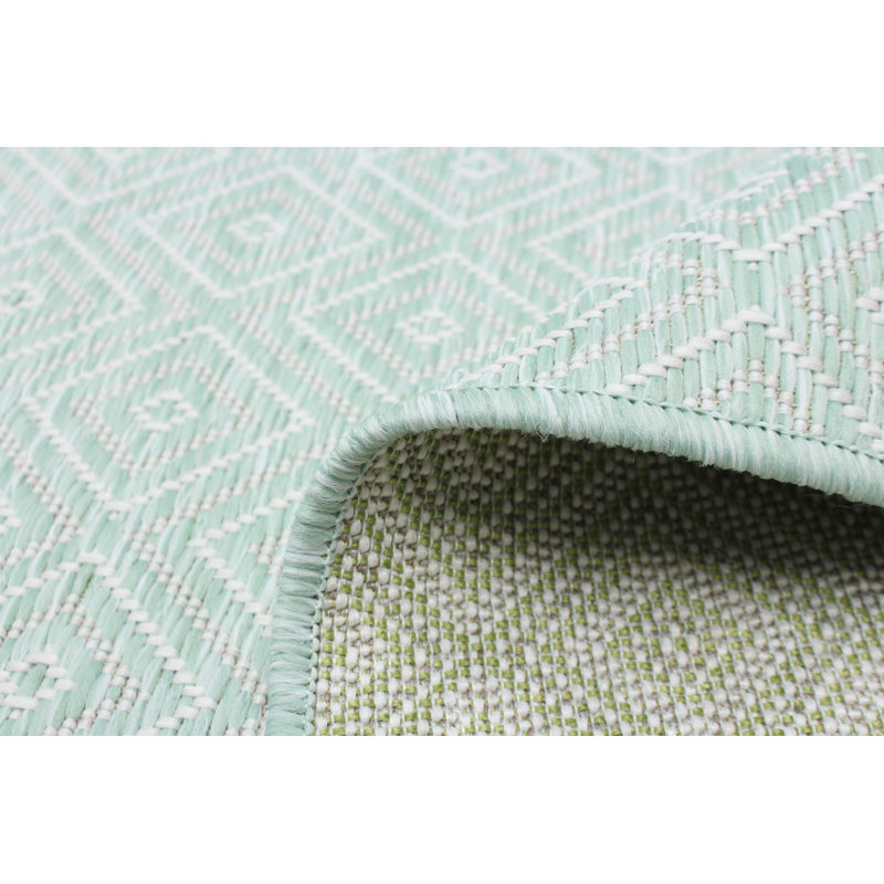 Tapis intérieur / extérieur bleu Araminta, Rectangle 5 pi 3 po x 7 pi 3 po