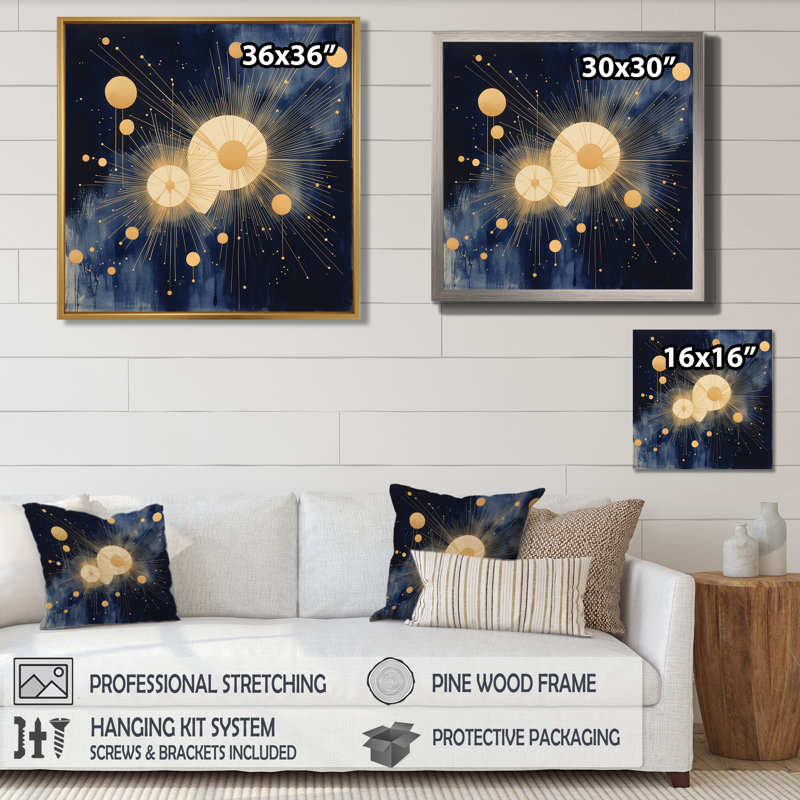 Constellation Wall Art, Abstract Starburst Canvas, Cemya, H 44 po x l 44 po, Toile tendue