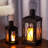 Set of 2 Decorative Candle Lantern 12'' & 8'' High Metal-1404193158