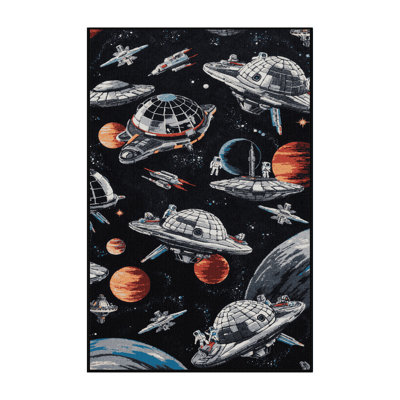 Tapis noir lavable à la machine