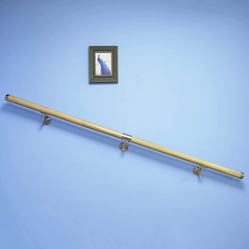 Plastic Wall Mount Stair Handrail Kit, Yellow, 2.95" H x 4.92" W x 49.21" D