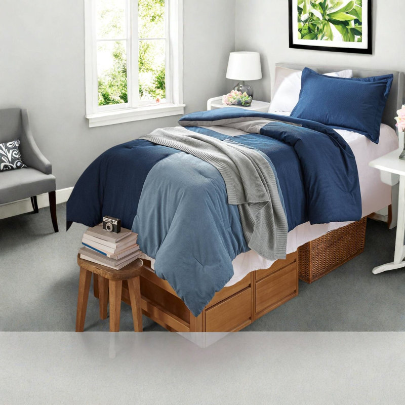 Cozy Corduroy Bedding Sets, Twin XL Polyester, Modern Dorm Home