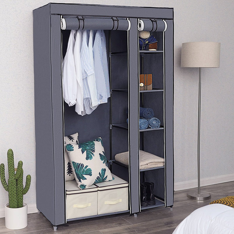 Mccary 110cm Portable Wardrobe, Grey