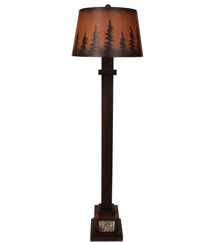Lampe sur pied 62 po en bois carré Joanna