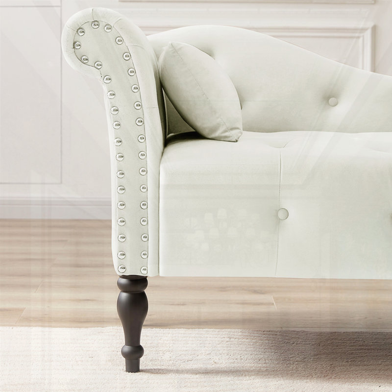 Méridienne capitonnée 60,6 po, Blanc