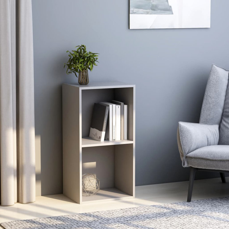 Book Cabinet Bookshelf TV Stand Freestanding Shelf Engineered Wood, White, (2 Shelves) 30.1" H x 15.7" W x 11.8" D