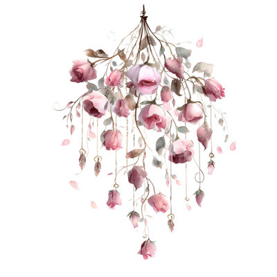 Couvre-lit aquarelle roses roses