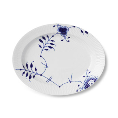 Royal Copenhagen White/Blue Fluted Mega Oval Platter
