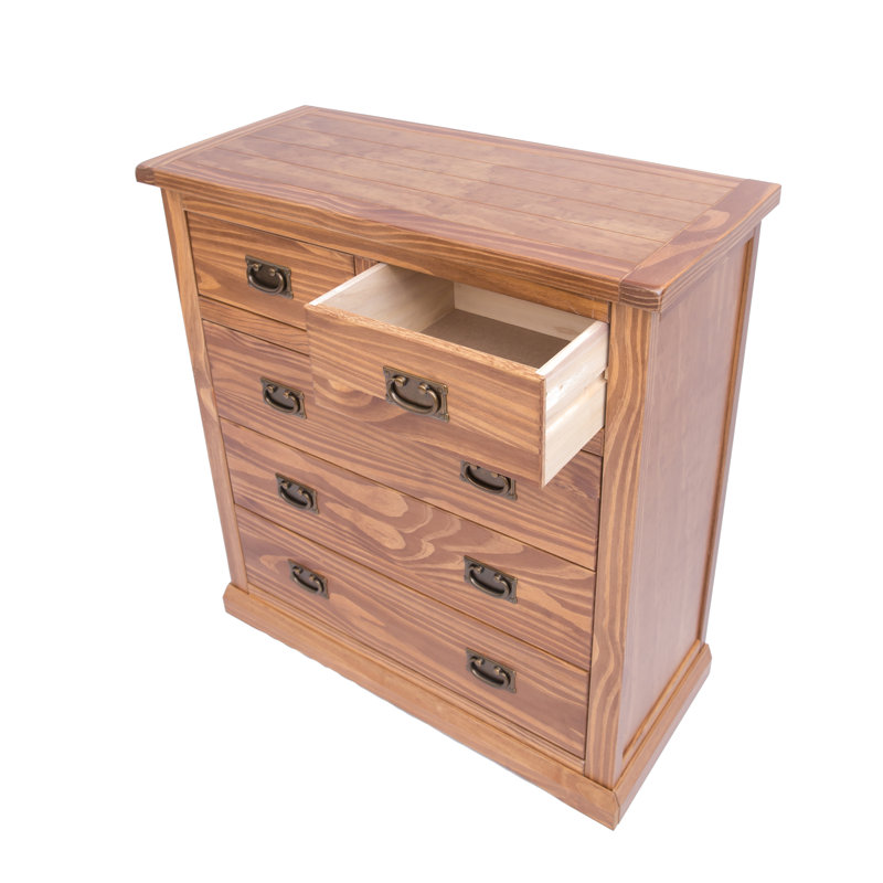 Dotson 90cm W 5 - Drawer Chest of Drawers, Light Brown