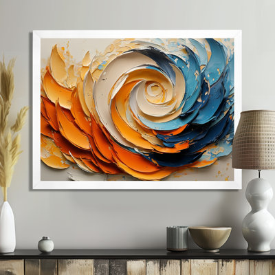 Lignes colorées de peinture abstraite pétale en spirale I - art abstrait spirales murales