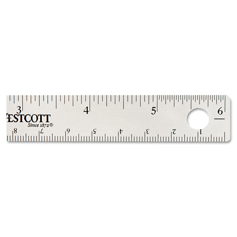 Règle de bureau en acier inoxydable westcott