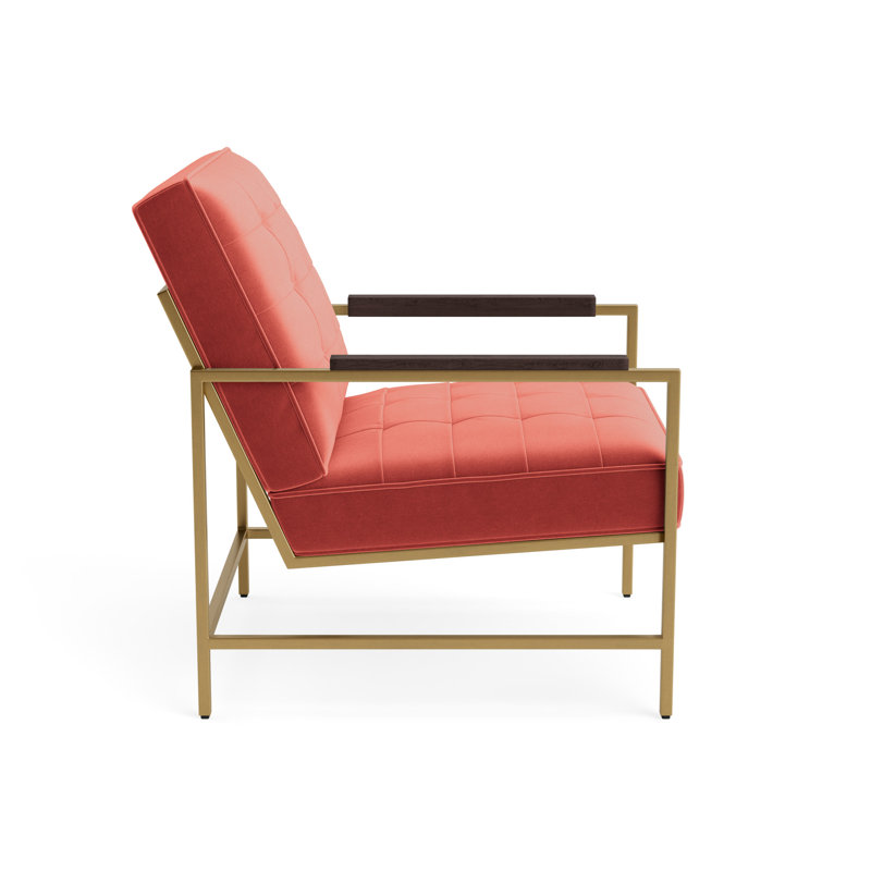 Major Arm Chair, Performance Velvet - Sienna, Brushed Brass, Java