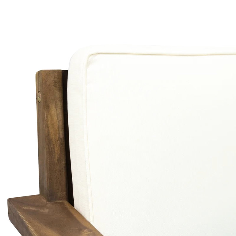 Fauteuil club en bois avec revêtement en eau crème facile d'entretien