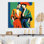 Art mural en métal orange et vert, "Romance of Women I" - femme mexicaine