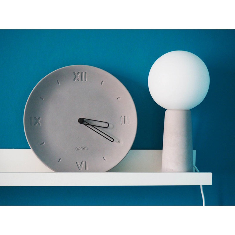 Concrete Wall Clock, Black