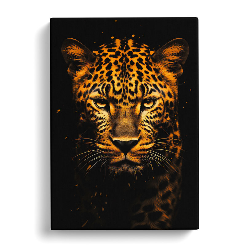 Leopard Minimalism - Single Picture Frame Art Prints - Wrapped Canvas, 60cm H x 40cm W x 3cm D