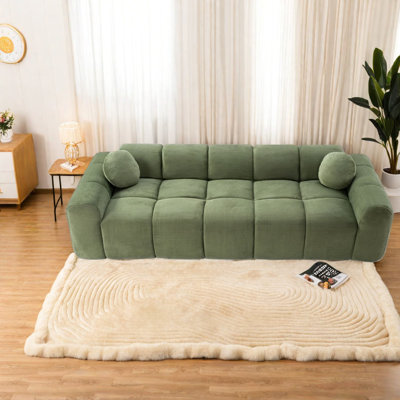Compression Sofas 98.4 Inch Corduroy 4 Seater Modern Couch For Home