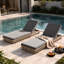 Chaise longue réglable près de la piscine Presley avec corde tissée, coussin épais et structure en fer robuste pour la détente à la piscine, à la plage ou au patio-2032045906-2032045917