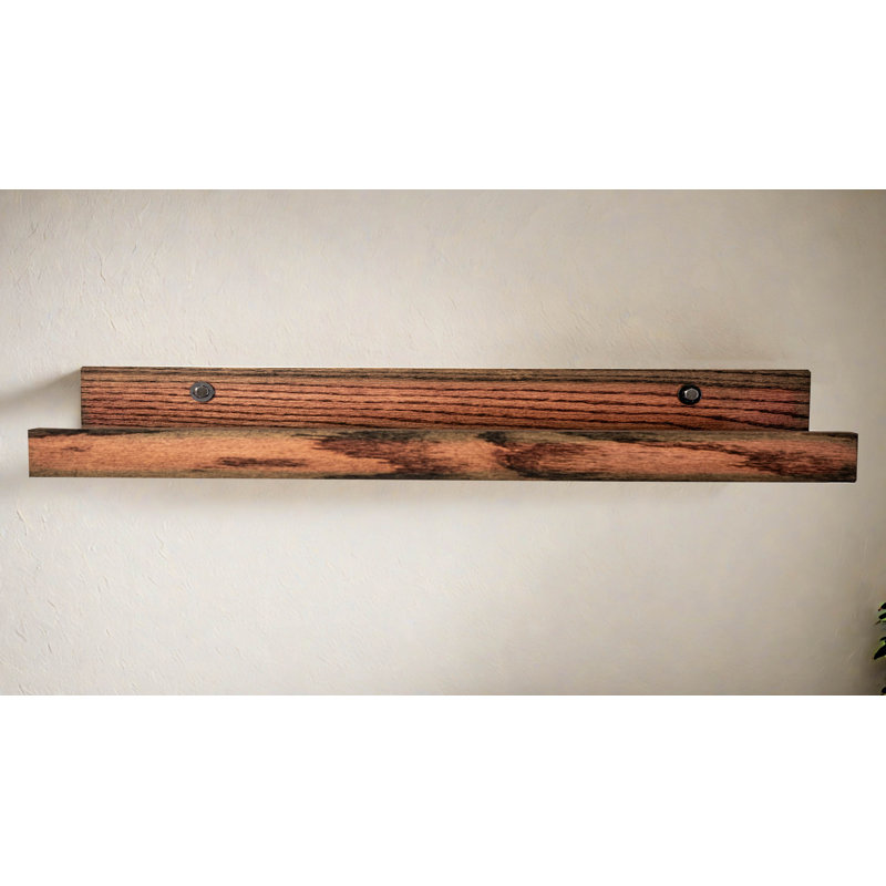 Rayne Small Solid Oak 3 Piece Lipped Shelves, 4.75" H x 34" W x 4" D