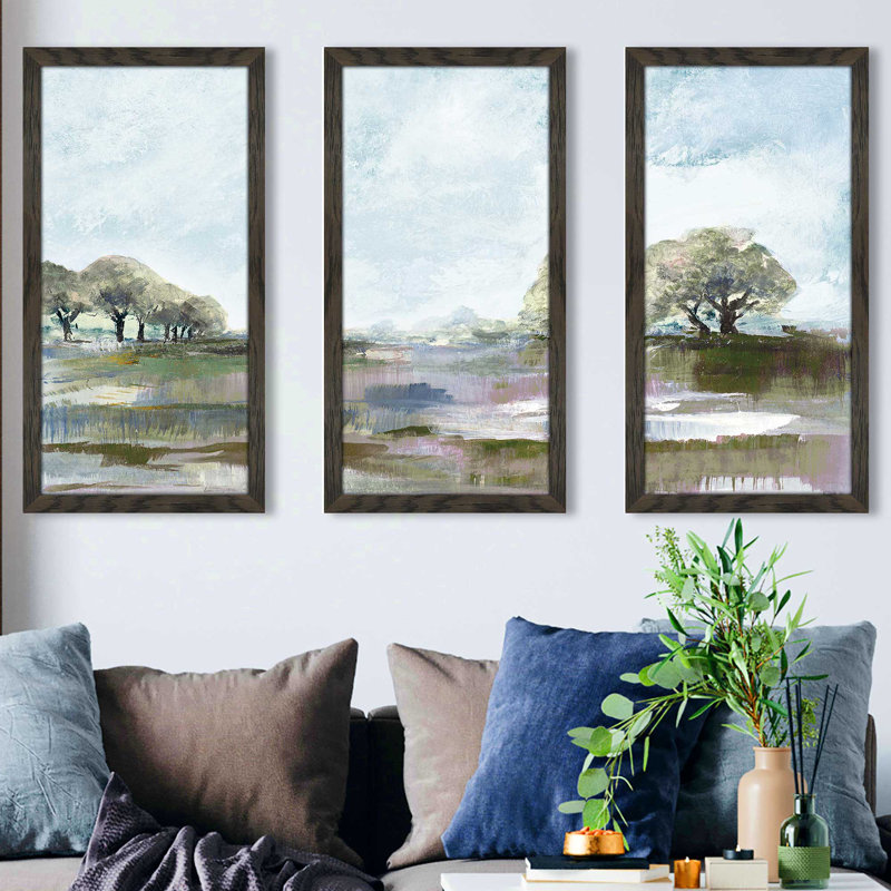 «Rusty Blue Sky», reproduction de 3 pièces sur acrylique, H 25,5 po x l 40,5 po x P 1 po