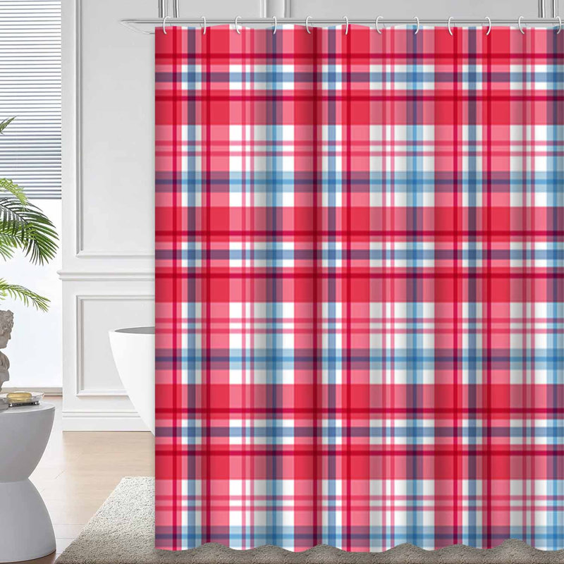 Rideau de douche Red Tartan, L 72 po x l 72 po