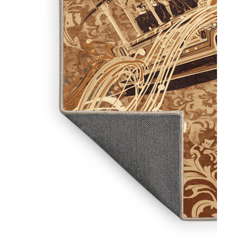 Tapis beige en peluche douce et moelleuse Snediker Parade, 6 X 9