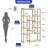 6 Tier Gold Geometric Bookcase In Marble Finish With 12 Shelves