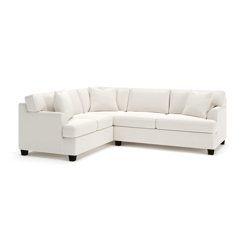 Conradina Upholstered L-Sectional, Left Hand Facing, Lena Off White Performance Linen Blend
