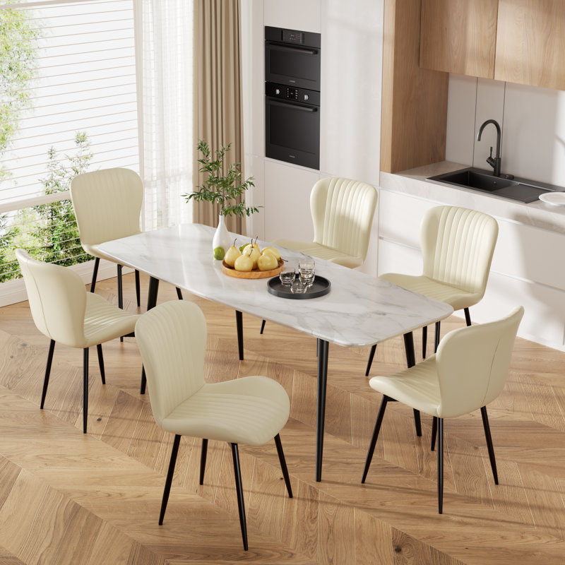 Chaise d'appoint rembourrée Modern (ensemble de 2), 2, Beige