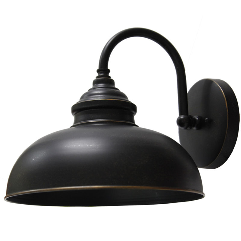 Luminaire de grange d'extérieur Arryonna, Bronze huilé, H 9,5 po x l 7,5 po x P 9 po