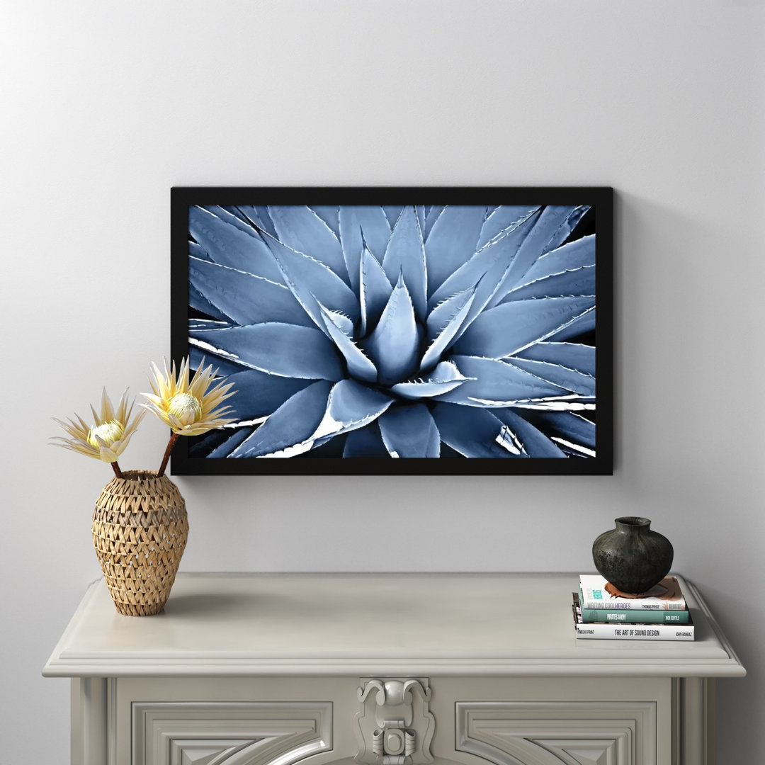 Indigo Succulent III by Mia Jensen - Wrapped Canvas Graphic Art Print The Twillery Co.® Mat 