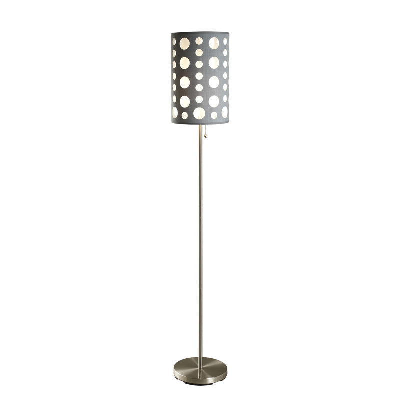 Lampe sur pied 66 po Anaaya, Gris / blanc