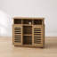 Buffet vintage avec portes coulissantes et tablettes ouvertes