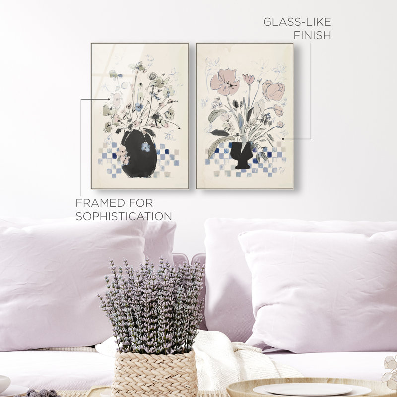 Modern Bloom Set Set by Oliver Gal, 16" H x 11" W, Silver Floater Frame